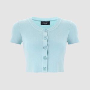 Cider light blue cropped cardigan